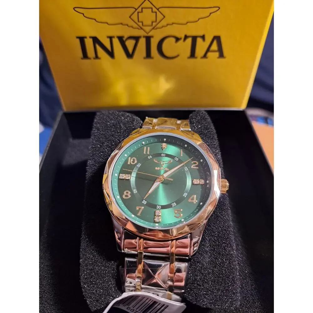 INVICTA Specialty Men's Watch 41mm Steel 2 Tone Green Case Classic Profile